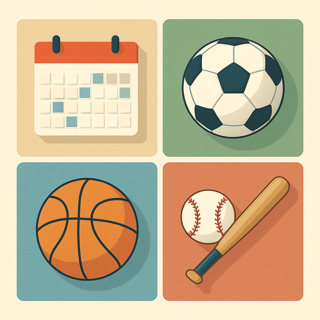 리그별 경기 일정 비교 이미지